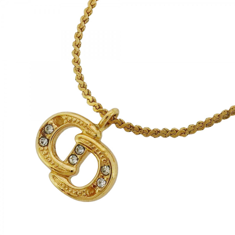 5jpb0434】クリスチャンディオール ネックレス CDロゴ GPメッキ ライン