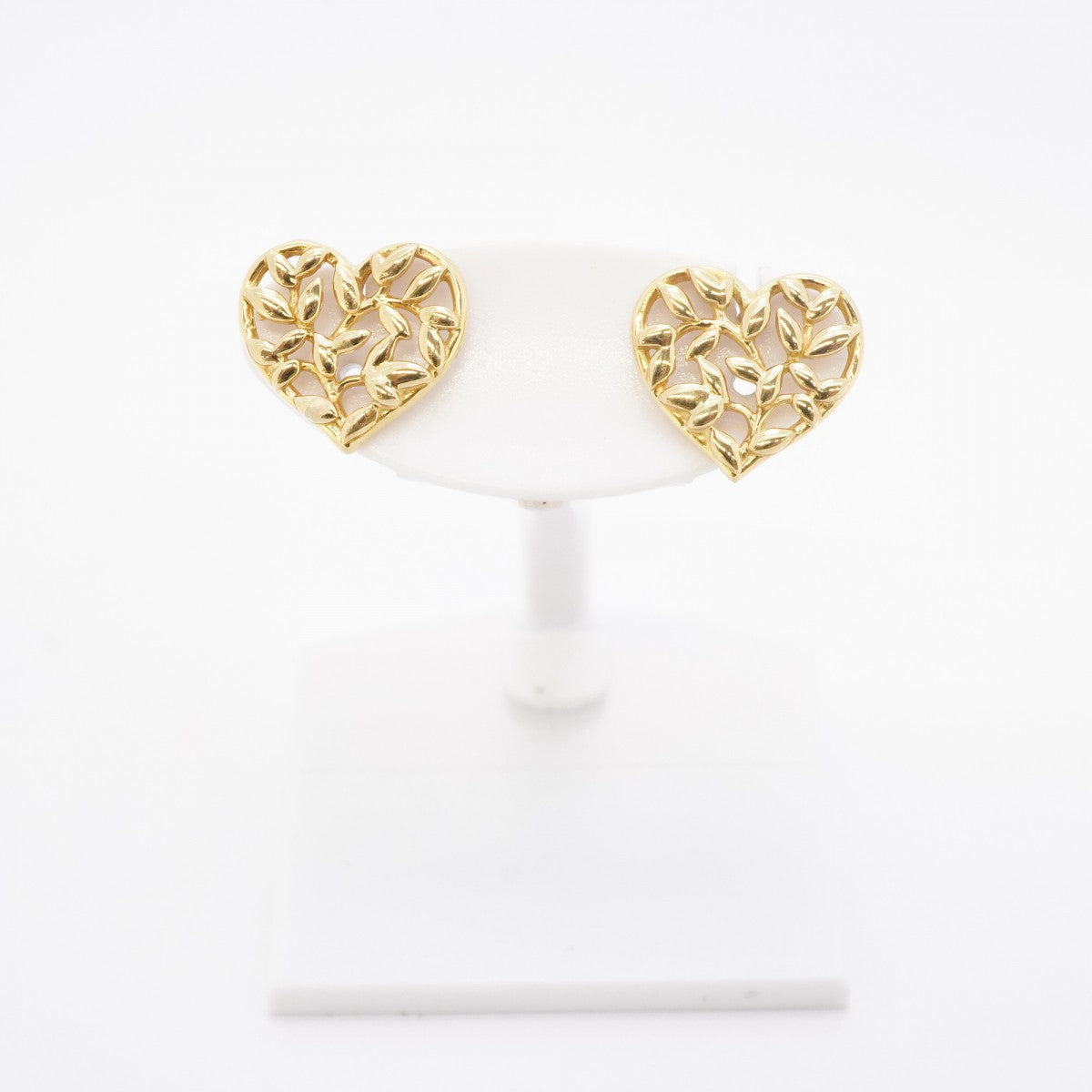 5jpb0468】ティファニー ピアス オリーブリーフ/ハート K18YG イエロー
