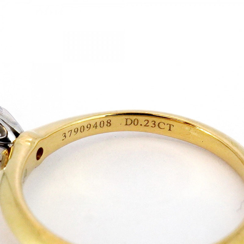 5jpb0489】ティファニー リング ソリティア 1PD K18YG イエロー