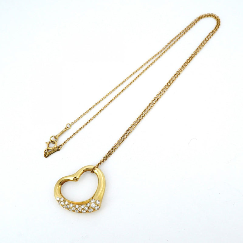 5jpb0494】ティファニー ネックレス オープンハート K18YG イエロー