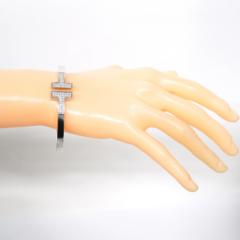 5jpb0499】ティファニー バングル Tスクエア K18WG ホワイトゴールド