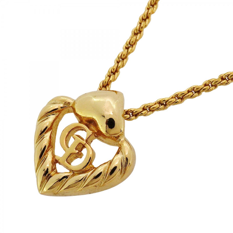 ディオール ネックレス ゴールドメッキ CDロゴチャーム ペンダント リボン Christian Dior - 【5jpb0396】クリスチャンディオール ネックレス CD