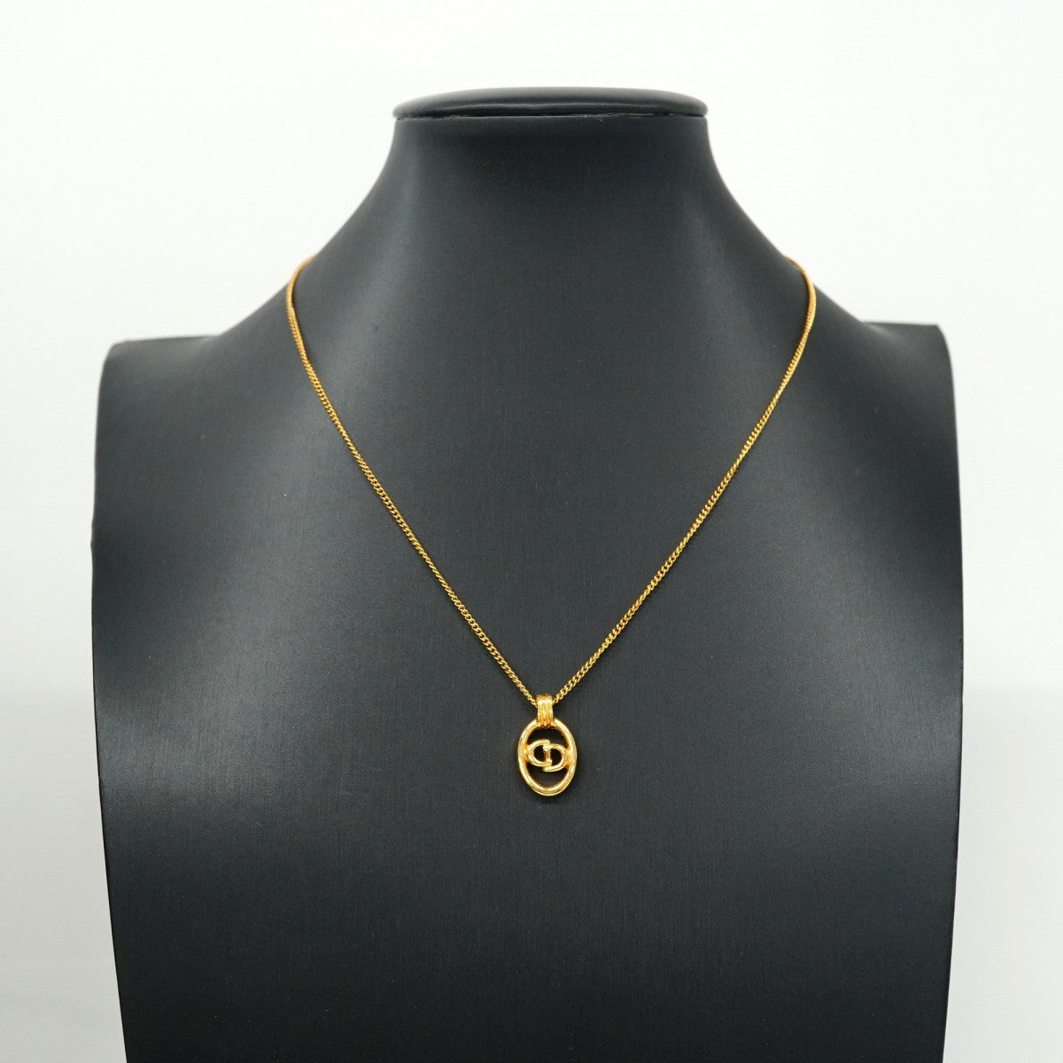 5jpb0526】クリスチャンディオール ネックレス CDロゴ GPメッキ