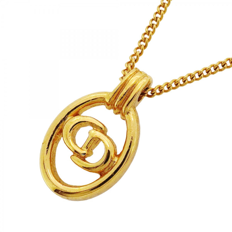 極美品　未使用級　クリスチャンディオール　CDロゴ　刻印　ゴールド Christian Dior - Christian Dior ディオール ネックレス CDロゴ 刻印
