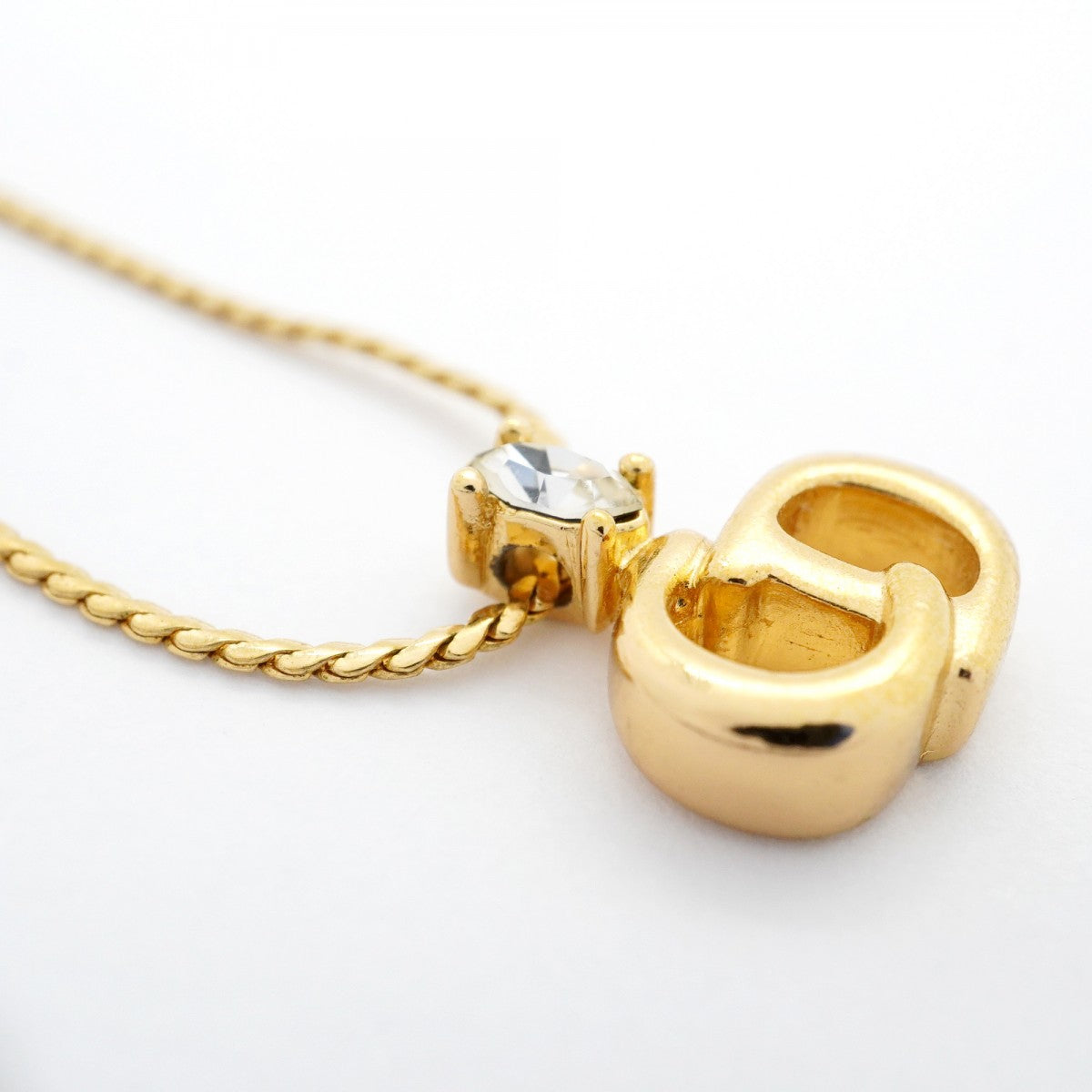 5jpb0548】クリスチャンディオール ネックレス CDロゴ GPメッキ ライン