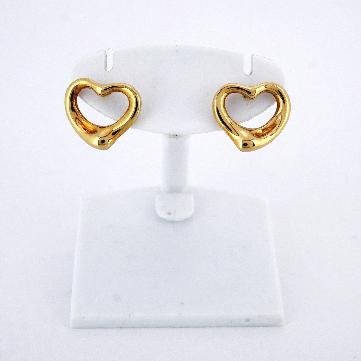 5jpb0584】ティファニー ピアス オープンハート K18YG イエロー