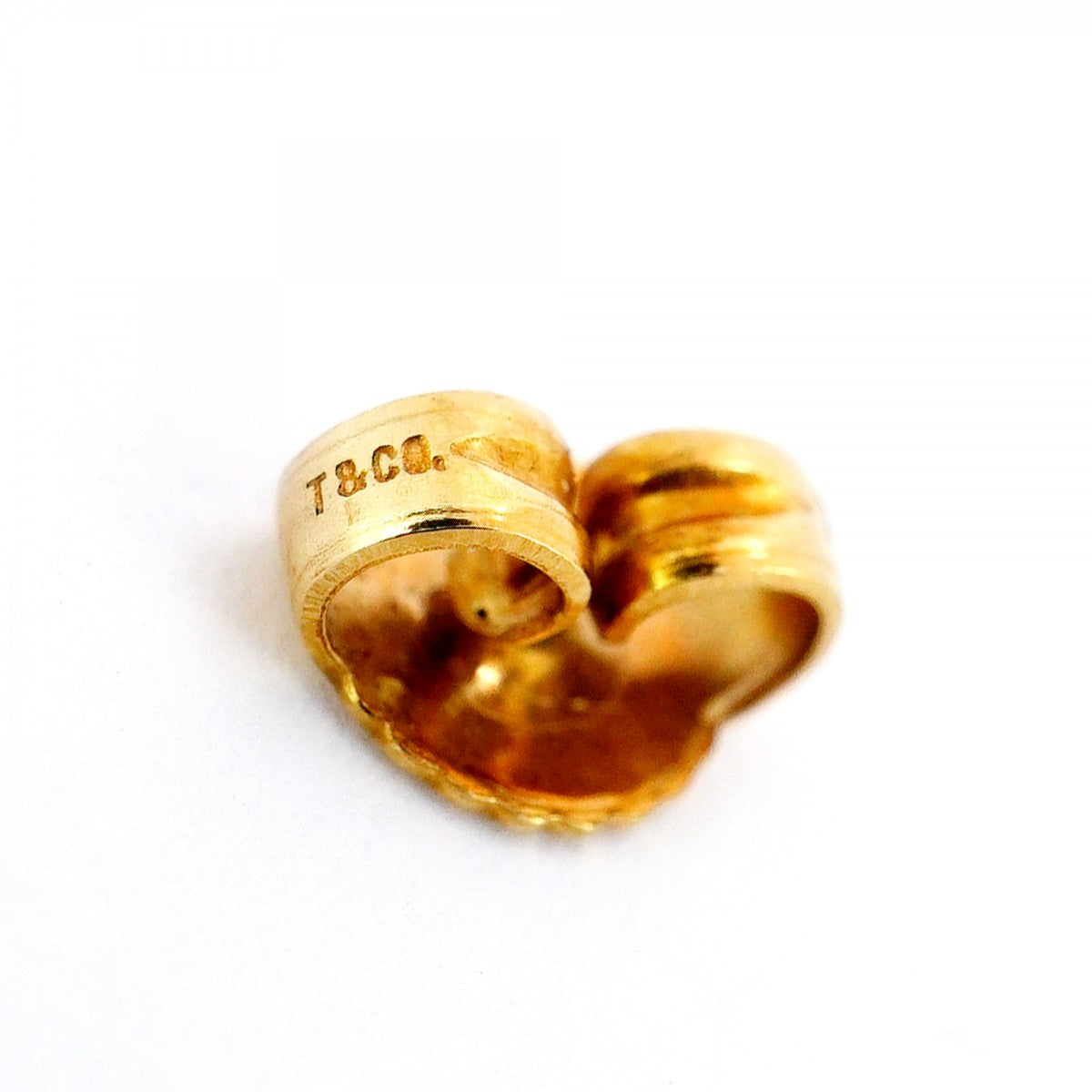 5jpb0584】ティファニー ピアス オープンハート K18YG イエロー