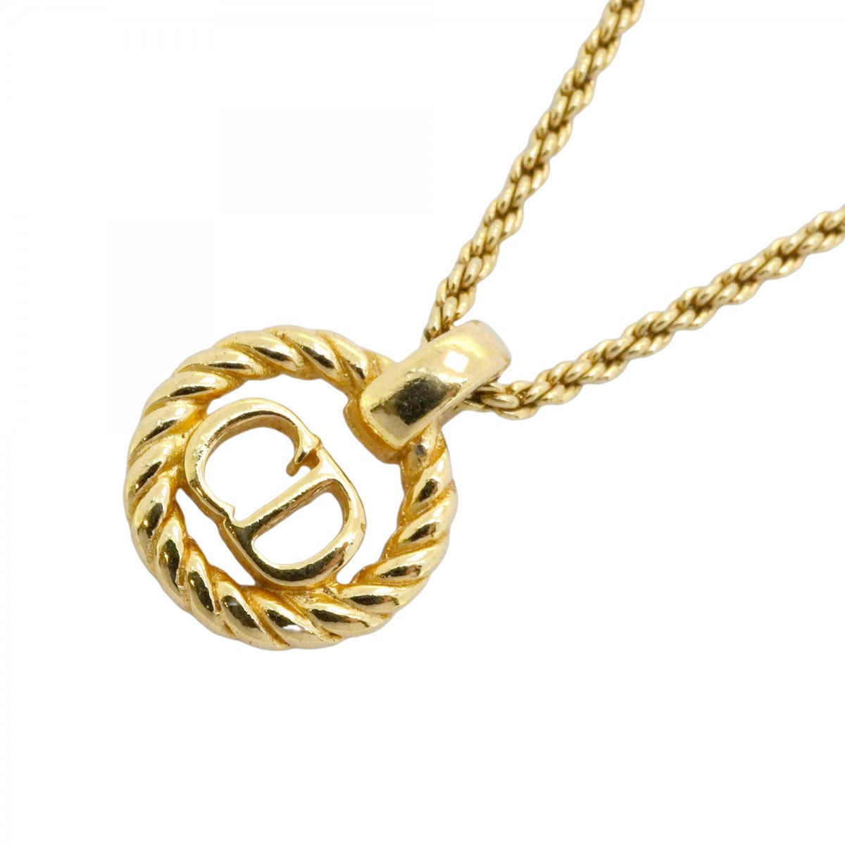 5jpb0591】クリスチャンディオール ネックレス CDロゴ GPメッキ