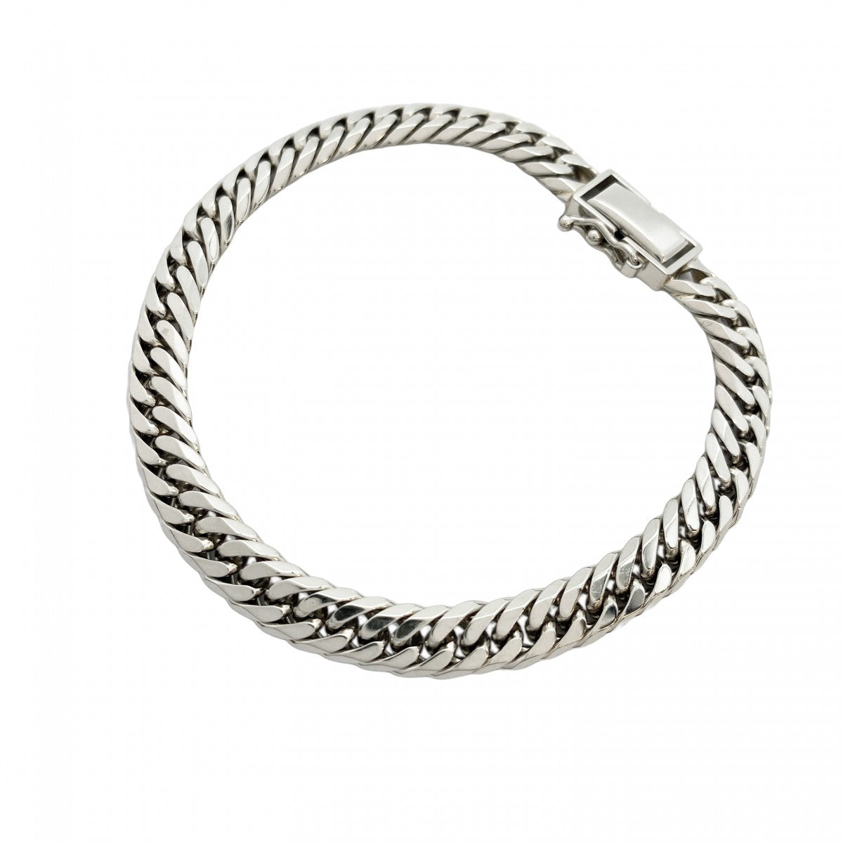 【5khg070】喜平 ブレスレット Pt900 プラチナ 6面 ダブル 18.6cm 30.3g キヘイ【中古】メンズ レディース ユニセックス