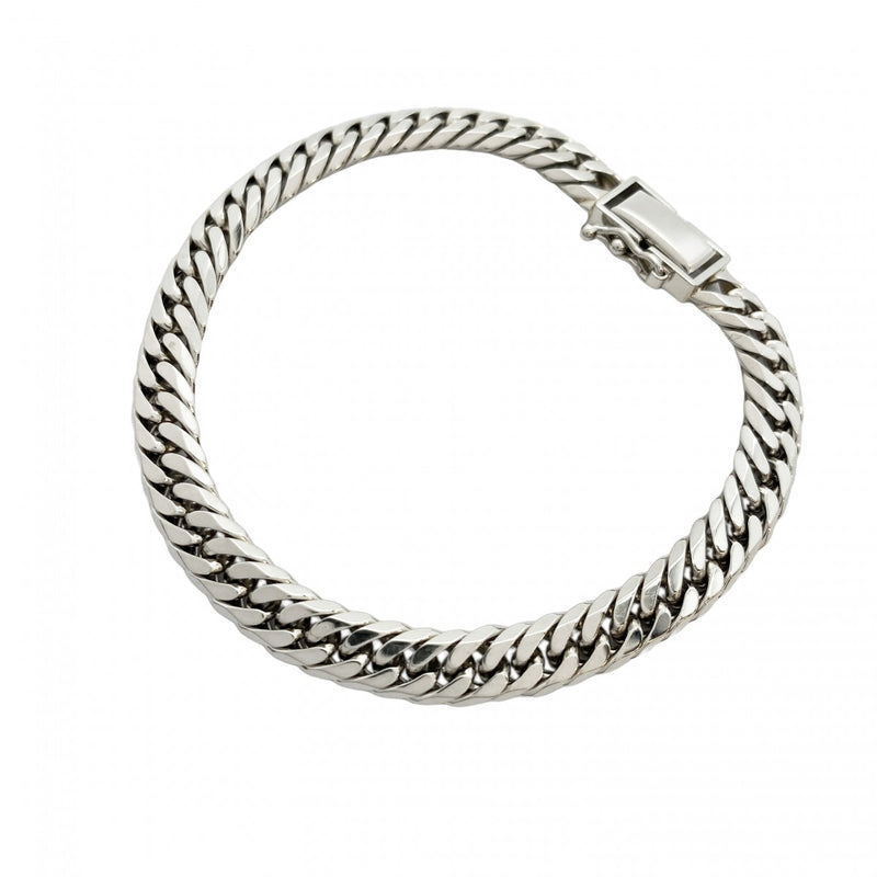 【5khg070】喜平 ブレスレット Pt900 プラチナ 6面 ダブル 18.6cm 30.3g キヘイ【中古】メンズ レディース ユニセックス