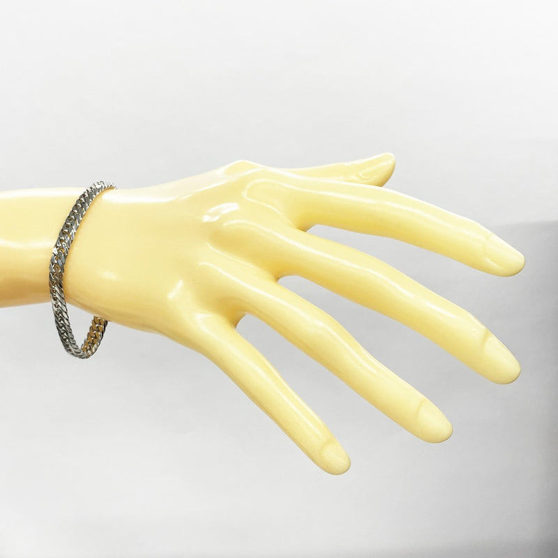 【5khg070】喜平 ブレスレット Pt900 プラチナ 6面 ダブル 18.6cm 30.3g キヘイ【中古】メンズ レディース ユニセックス