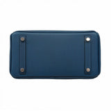 ★最終価格★SALE【5ma0190-e-g】エルメス ハンドバッグ バーキン25 トリコロール ヴォーエプソン ディープブルー/ブラック/ブルーイドラ シルバー金具 K刻印【中古】レディース