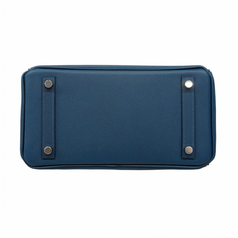 ★最終価格★SALE【5ma0190-e-g】エルメス ハンドバッグ バーキン25 トリコロール ヴォーエプソン ディープブルー/ブラック/ブルーイドラ シルバー金具 K刻印【中古】レディース