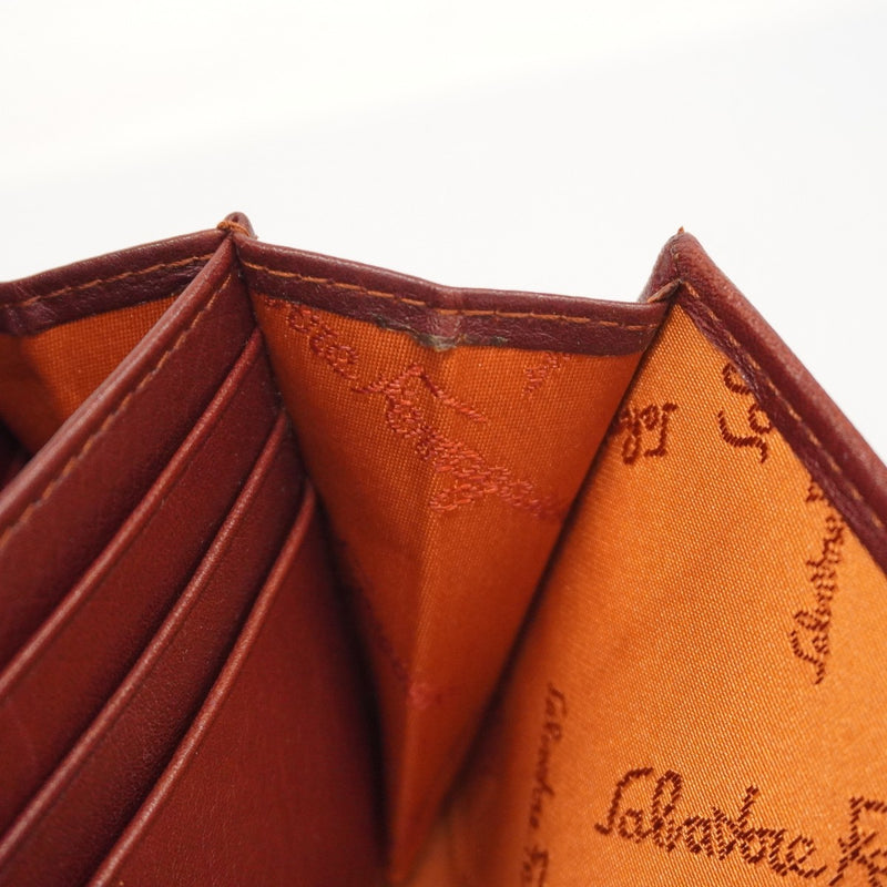 ★在庫処分★SALE【5ma0331-h】サルヴァトーレフェラガモ 長財布 ガンチーニ レザー ブラウン ゴールド金具【中古】レディース