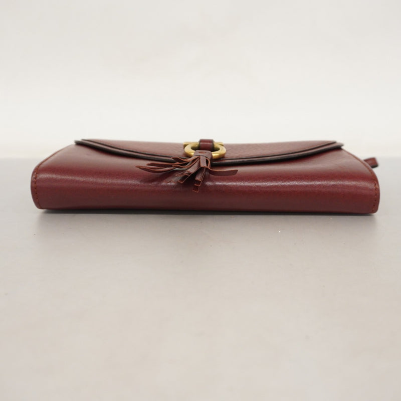 ★在庫処分★SALE【5ma0331-h】サルヴァトーレフェラガモ 長財布 ガンチーニ レザー ブラウン ゴールド金具【中古】レディース