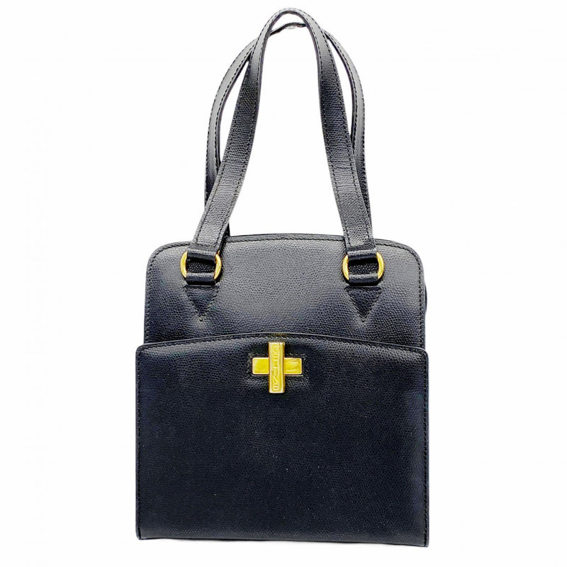 【美品】セリーヌ ハンドバッグ ナイロン レザー サークルロゴ ゴールド金具 黒 CELINE - 極 美品 保存袋付 CELINE セリーヌ ヴィンテージ