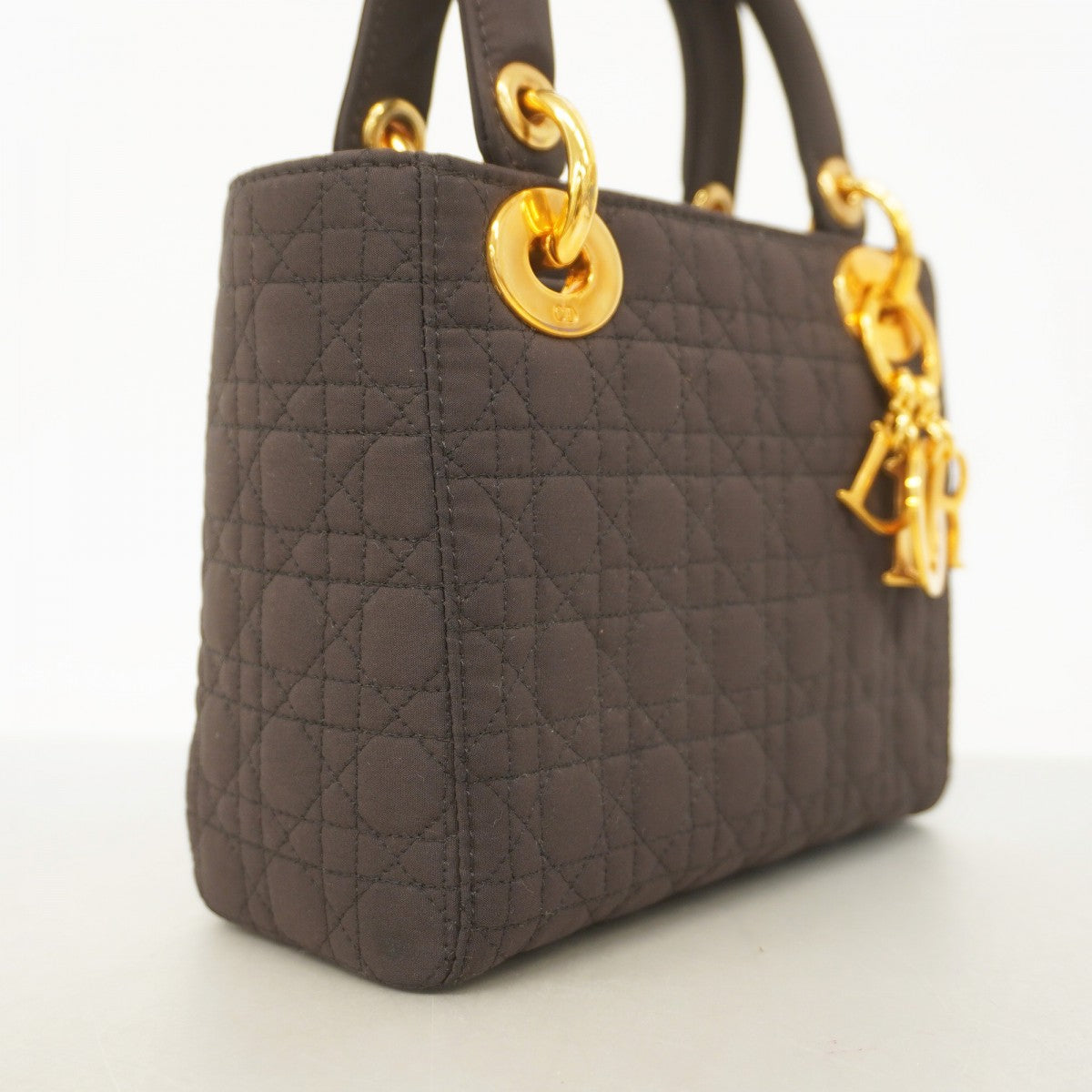 クリスチャンディオール オーバルプレート ハンドバッグ レディース 【中古】 クリスチャンディオールレディディオール ミニ 2WAY グレー