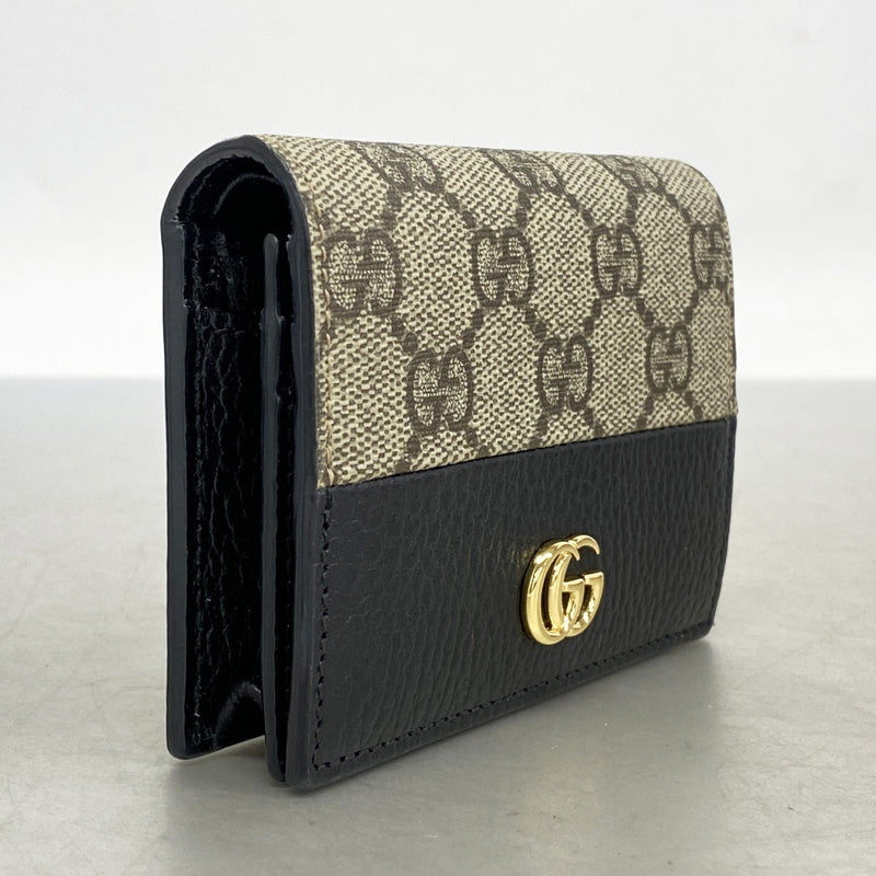 079箱付✨極美品✨グッチ 財布 GGマーモント×GGスプリーム PVC×レザー グッチ GGスプリーム 779799 PVC×レザー コンパクトウォレット