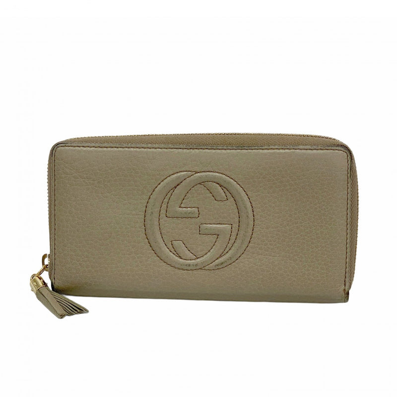 【美品&激レア】GUCCI 折り財布 グリーン レザー ゴールド金具 ロゴ有り 日本限定 GUCCI ロゴ コインウォレット ・ダークグリーン レザー