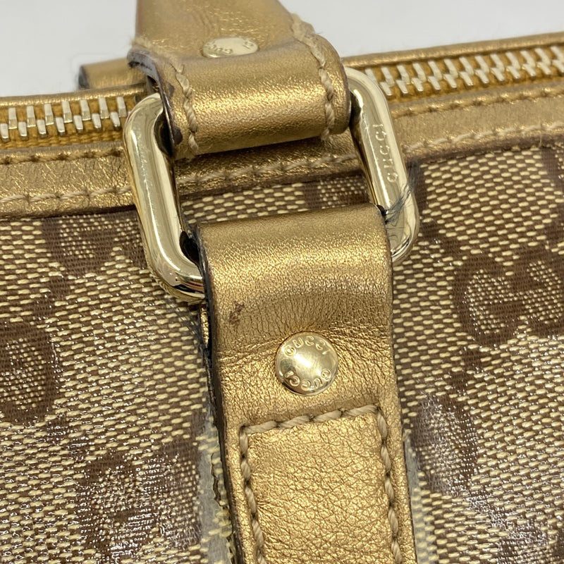 【美品】 グッチ ケース ホエール シャンパンゴールド 二つ折クラッチ 24-03-02箔モール縞ボタン クロ×ゴールド（革