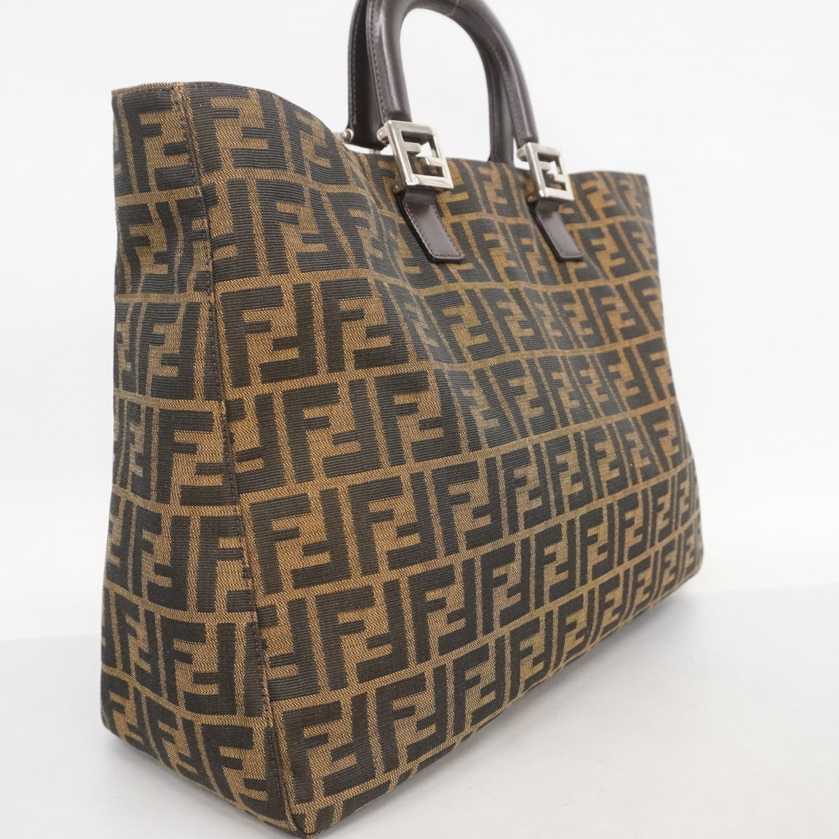 ☆美品☆ FENDI ハンドバッグ ズッカ FF金具 ナイロンキャンバス 5mb1483-h】フェンディ ハンドバッグ ズッカ ナイロンキャンバス