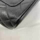 【5mb1618】シャネル トートバッグ 復刻トート キャビアスキン ブラック ゴールド金具【中古】レディース