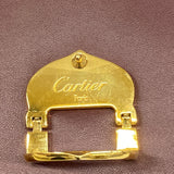 【5mb1626】カルティエ ハンドバッグ マスト レザー ボルドー ゴールド金具【中古】レディース