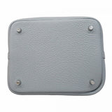 【5mb1637-h】エルメス ハンドバッグ ピコタンロックMM トリヨンクレマンス グリパンタン シルバー金具 K刻印【中古】レディース