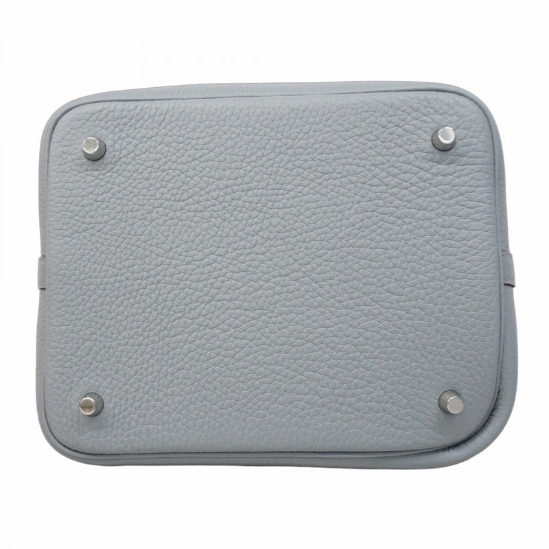【5mb1637-h】エルメス ハンドバッグ ピコタンロックMM トリヨンクレマンス グリパンタン シルバー金具 K刻印【中古】レディース