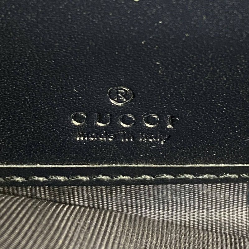 【5mb1658】グッチ 長財布 グッチシマ 307987 レザー ネイビー シルバー金具【中古】メンズ