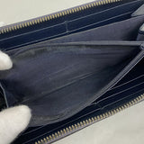 【5mb1658】グッチ 長財布 グッチシマ 307987 レザー ネイビー シルバー金具【中古】メンズ