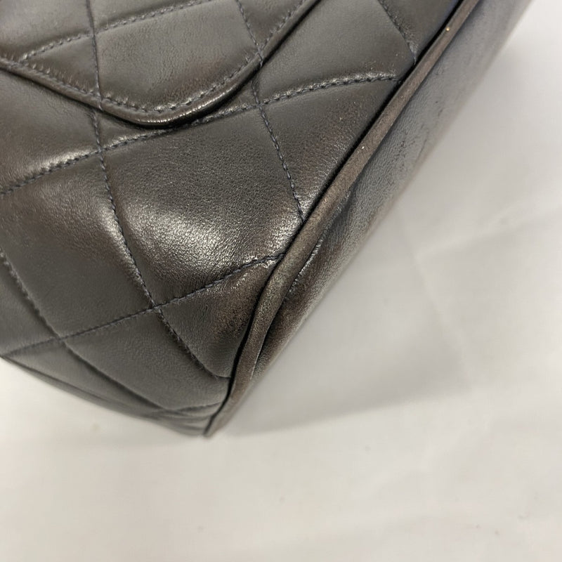 【5mb1659】シャネル トートバッグ 復刻トート ラムスキン ブラック シルバー金具【中古】レディース