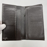 【5mb1660】シャネル 長財布 キャビアスキン ブラウン シルバー金具【中古】レディース