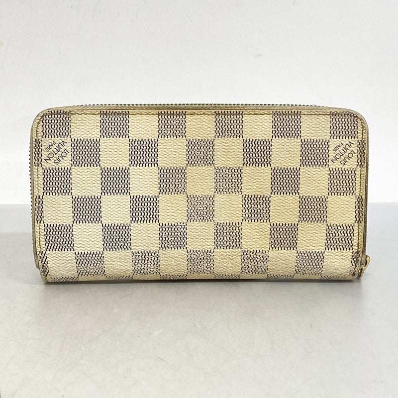 【5mb1707】ルイヴィトン 長財布 ダミエ・アズール ジッピーウォレット N60019 ホワイト【中古】レディース