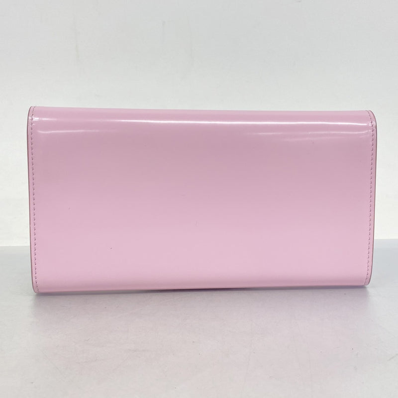 ★SALE【5mb1941-h】サルヴァトーレフェラガモ 三つ折り長財布 ガンチーニ エナメル ピンク【中古】レディース