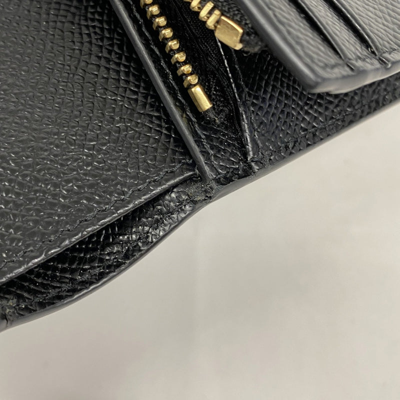 【5mb2081-h】サルヴァトーレフェラガモ 財布 ヴァラ レザー ブラック ゴールド金具【中古】レディース