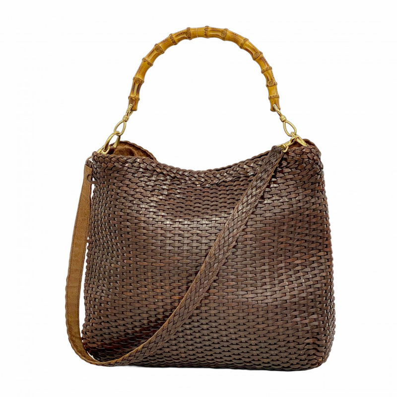 GUCCI グッチ バンブー メッシュ ホーボーバッグ ブラウン GUCCI グッチ バンブー メッシュ ホーボーバッグ ブラウン