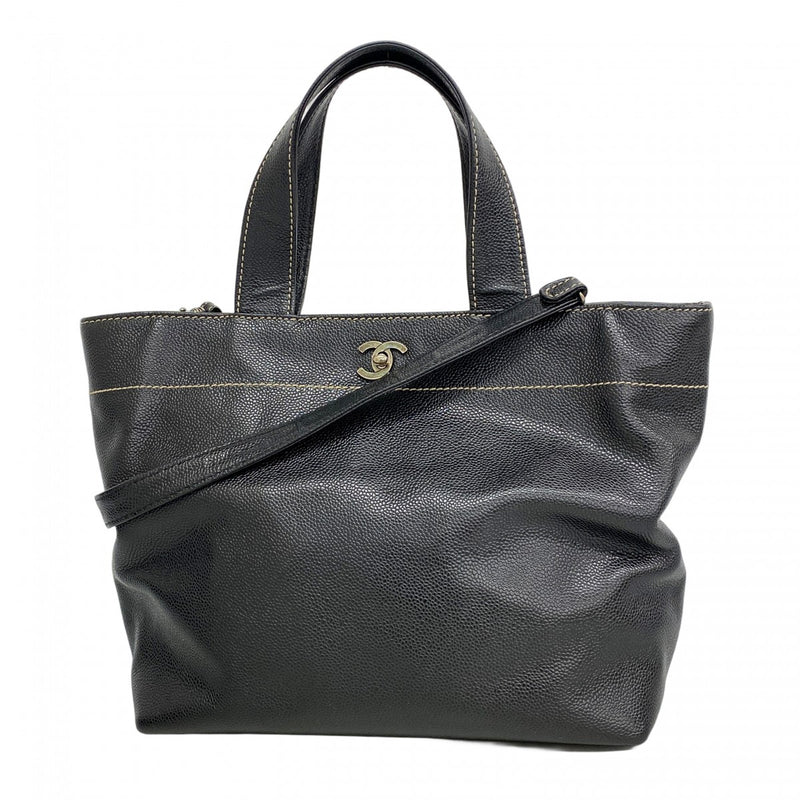 5mb2234-h】シャネル ハンドバッグ キャビアスキン ブラック