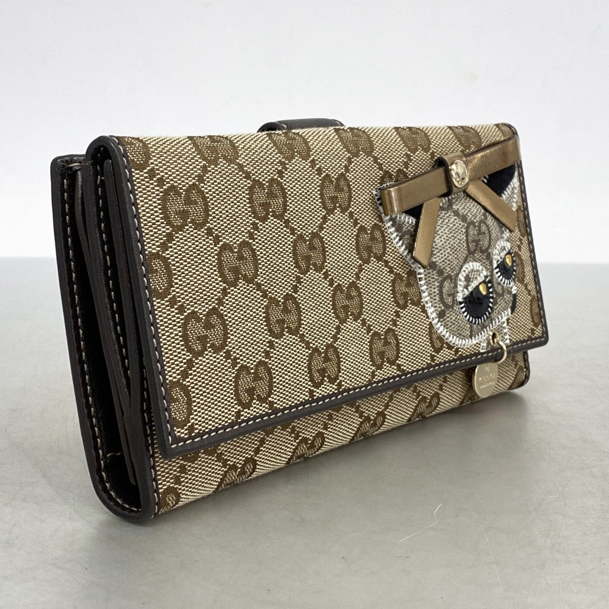 【希少・人気】グッチ　ゴールド金具　GGキャンバス フラップ　二つ折り長財布 5mb2372-h】グッチ 長財布 GGキャンバス 226154 キャンバス