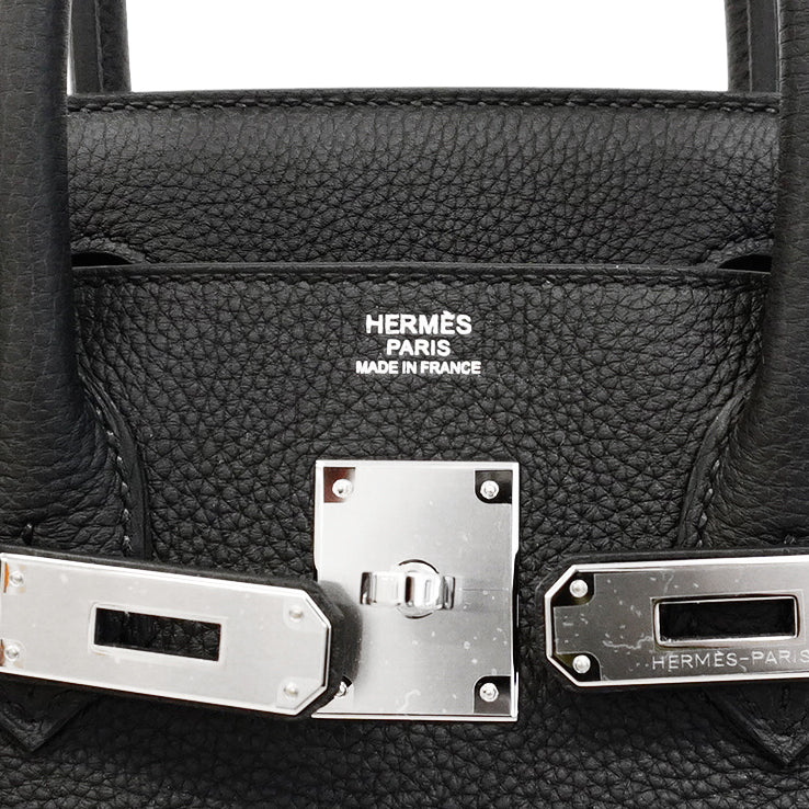 ★在庫処分★最終価格★SALE【5mc1012-1-h-g】エルメス ハンドバッグ バーキン30 トゴ ブラック シルバー金具 K刻印【中古】レディース