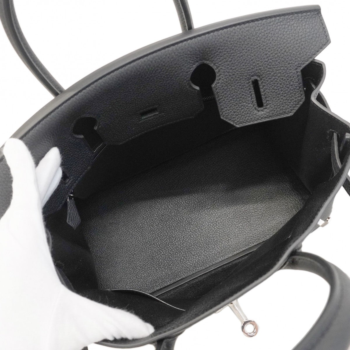 ★在庫処分★最終価格★SALE【5mc1012-1-h-g】エルメス ハンドバッグ バーキン30 トゴ ブラック シルバー金具 K刻印【中古】レディース
