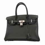 ★在庫処分★最終価格★SALE【5mc1012-1-h-g】エルメス ハンドバッグ バーキン30 トゴ ブラック シルバー金具 K刻印【中古】レディース