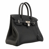★在庫処分★最終価格★SALE【5mc1012-1-h-g】エルメス ハンドバッグ バーキン30 トゴ ブラック シルバー金具 K刻印【中古】レディース