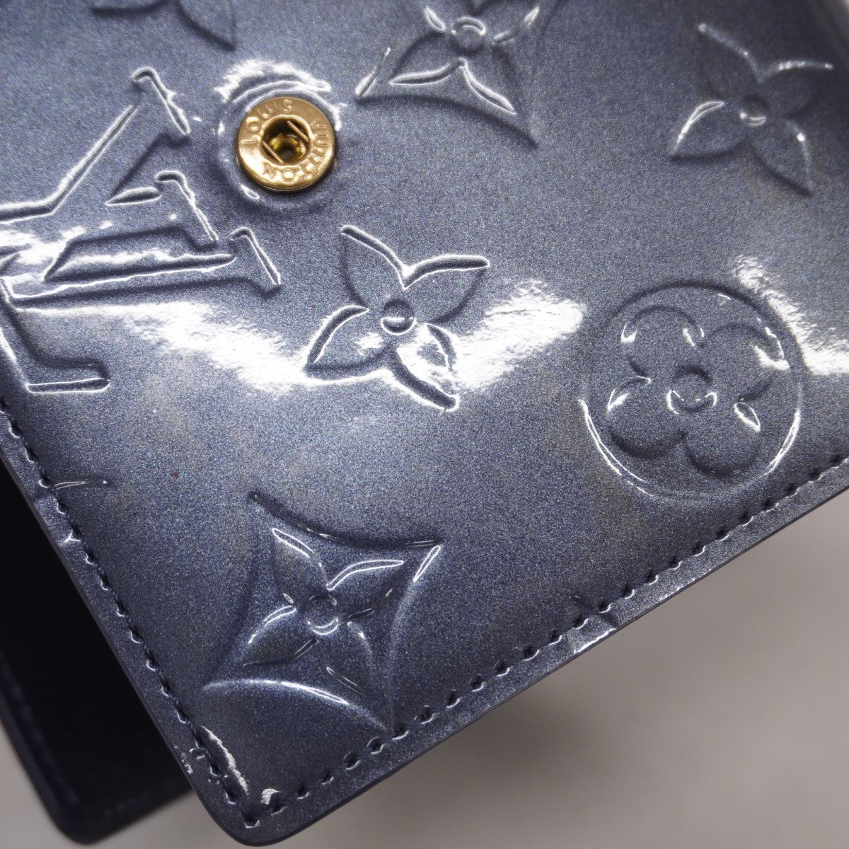 【5mc2441-h】ルイヴィトン 三つ折り財布 ヴェルニ ポルトモネビエカルトクレディ M91350 アンディゴ 　【中古】レディース
