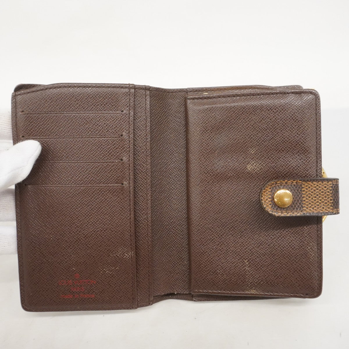 【5mc2443-h】ルイヴィトン 財布 ダミエ ポルトモネビエヴィエノワ N61664 エベヌ【中古】レディース