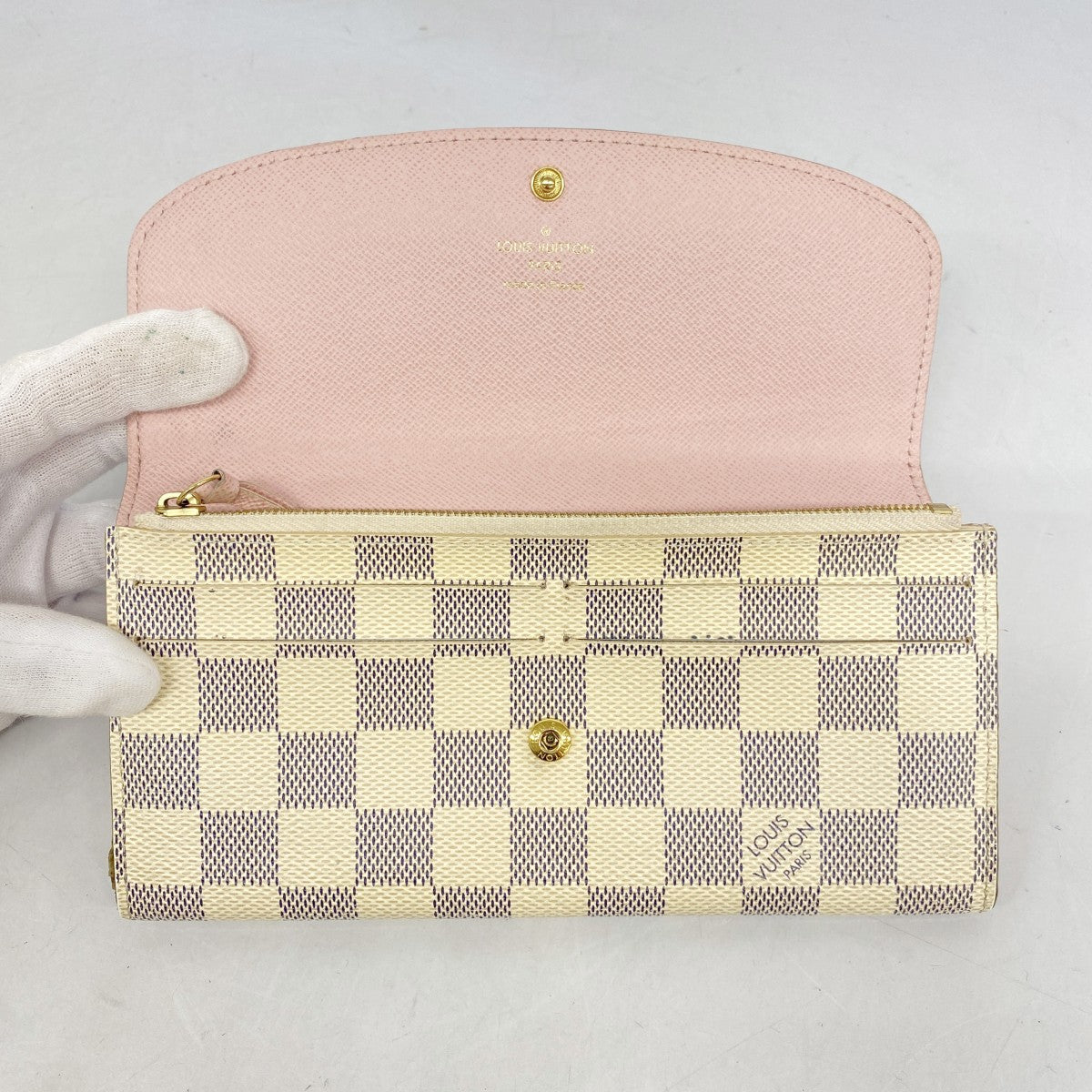 極美品✨️ルイヴィトン ダミエアズール ポルトフォイユ エミリー ローズ 長財布 ダミエ・アズール 財布 ポルトフォイユ・エミリー【ルイ