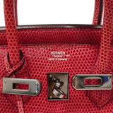 ★在庫処分★最終価格★SALE【5mc2501-g-h】エルメス ハンドバッグ バーキン25 リザード フューシャピンク シルバー金具 □J刻印【中古】レディース