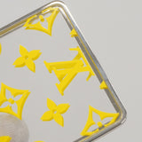 【5mc2593】ルイヴィトン キーホルダー モノグラム ポルトクレ LVプリズムID M00344 イエロー シルバー クリア【中古】メンズ