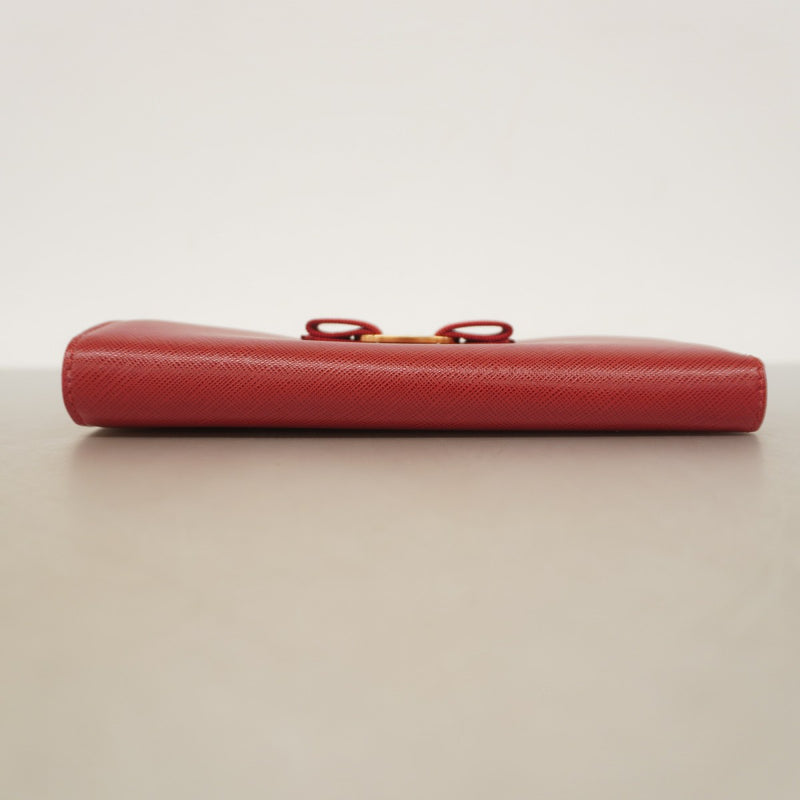 ★SALE【5mc2640】サルヴァトーレフェラガモ 長財布 ヴァラ レザー レッド ゴールド金具【中古】レディース