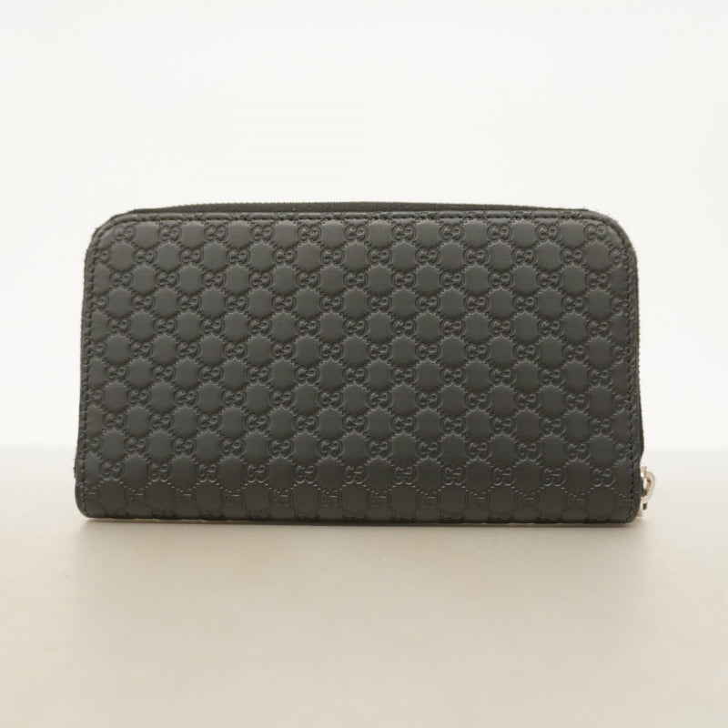 【5mc2688】グッチ 長財布 グッチシマ 544473 レザー ブラック シルバー金具【中古】レディース
